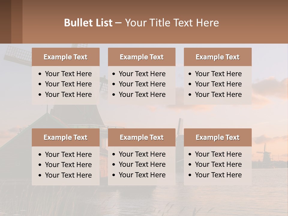 A Group Of Windmills Sitting Next To A Body Of Water PowerPoint Template