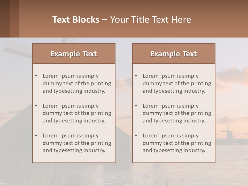 A Group Of Windmills Sitting Next To A Body Of Water PowerPoint Template