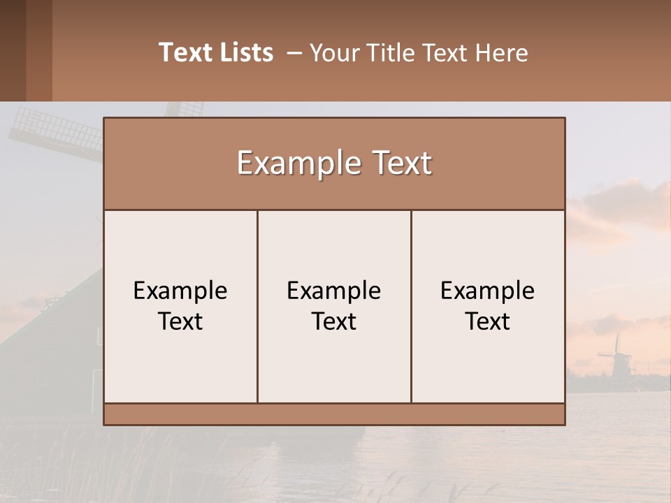 A Group Of Windmills Sitting Next To A Body Of Water PowerPoint Template