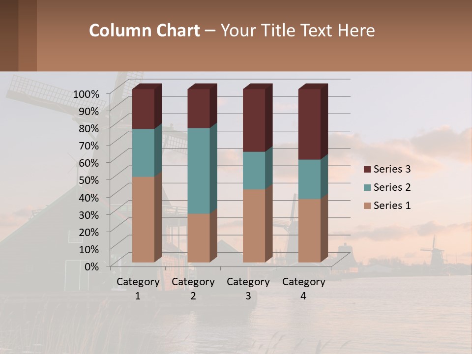 A Group Of Windmills Sitting Next To A Body Of Water PowerPoint Template