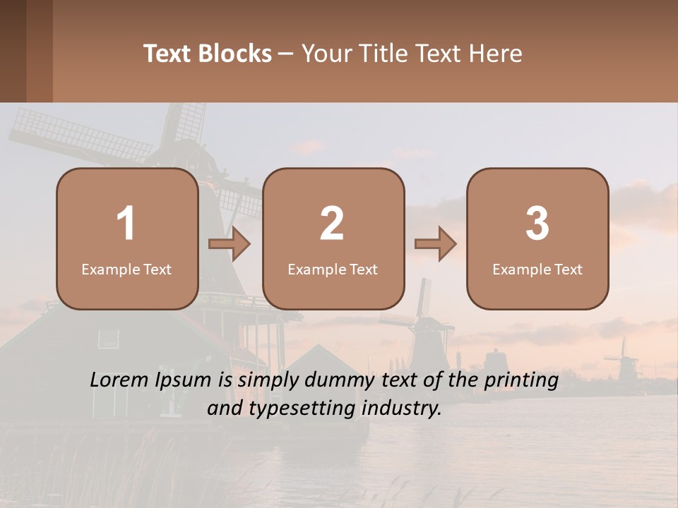 A Group Of Windmills Sitting Next To A Body Of Water PowerPoint Template