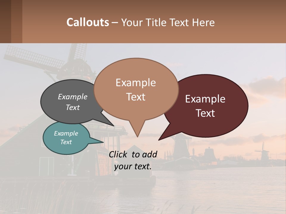 A Group Of Windmills Sitting Next To A Body Of Water PowerPoint Template