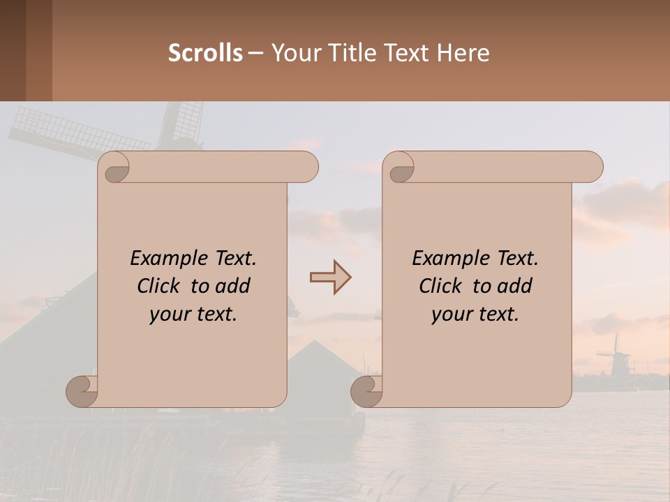 A Group Of Windmills Sitting Next To A Body Of Water PowerPoint Template