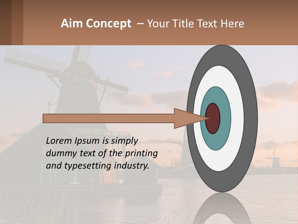 A Group Of Windmills Sitting Next To A Body Of Water PowerPoint Template