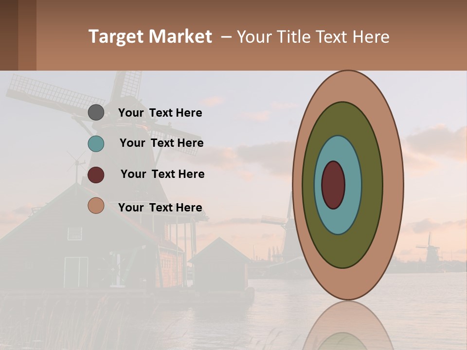 A Group Of Windmills Sitting Next To A Body Of Water PowerPoint Template