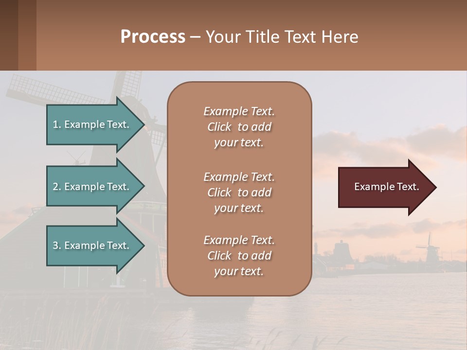 A Group Of Windmills Sitting Next To A Body Of Water PowerPoint Template