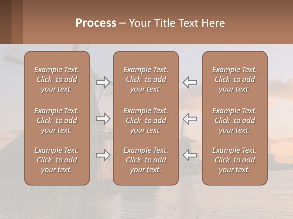 A Group Of Windmills Sitting Next To A Body Of Water PowerPoint Template