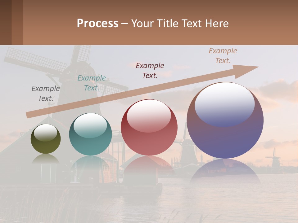 A Group Of Windmills Sitting Next To A Body Of Water PowerPoint Template