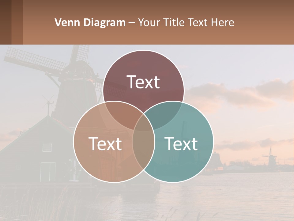 A Group Of Windmills Sitting Next To A Body Of Water PowerPoint Template