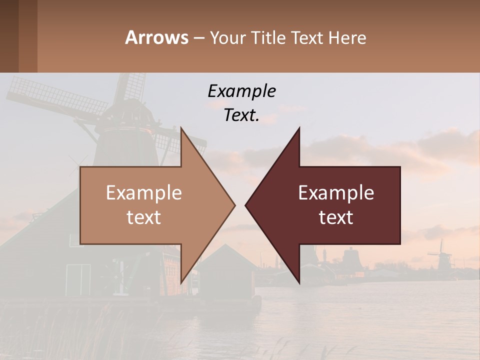 A Group Of Windmills Sitting Next To A Body Of Water PowerPoint Template