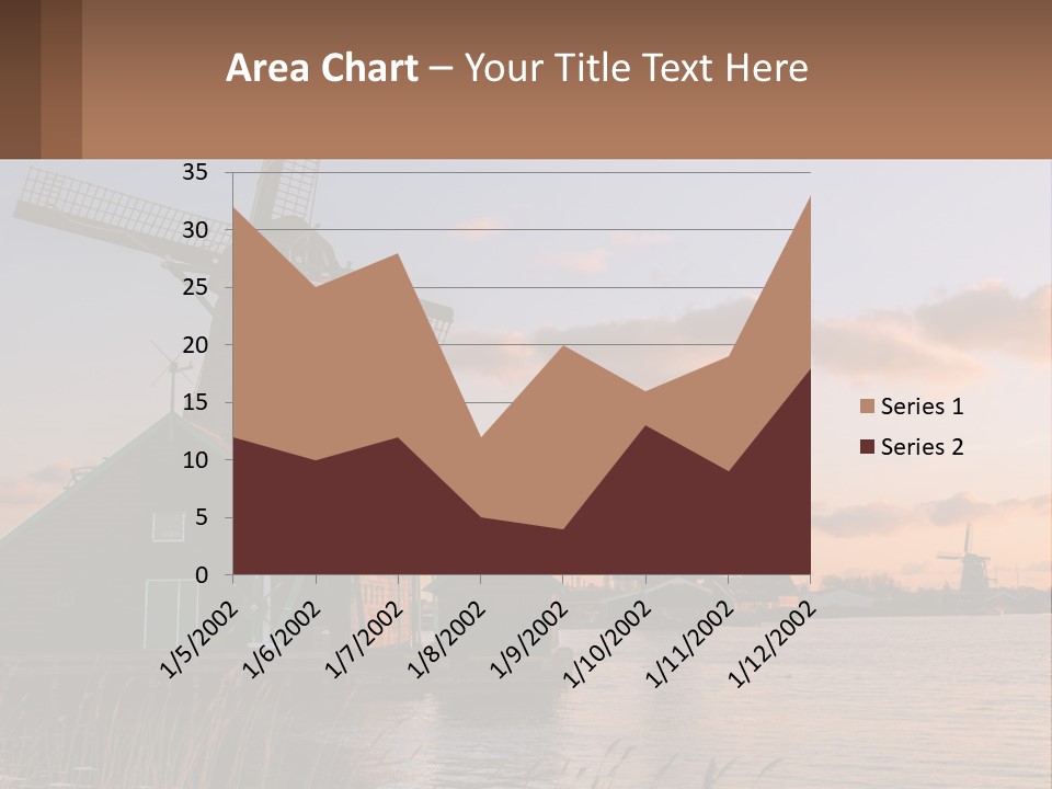 A Group Of Windmills Sitting Next To A Body Of Water PowerPoint Template