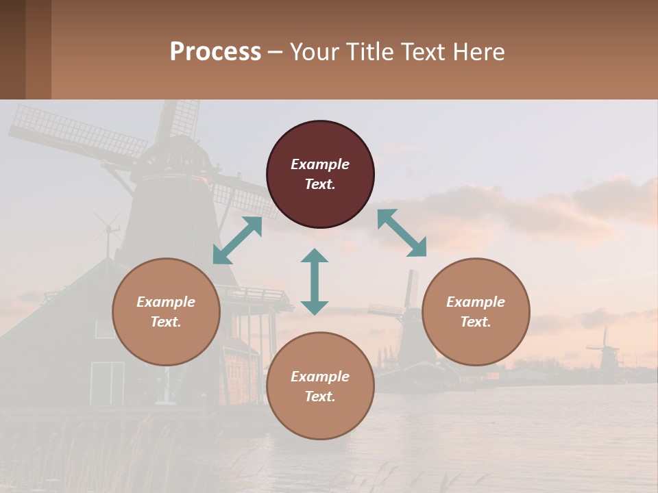 A Group Of Windmills Sitting Next To A Body Of Water PowerPoint Template