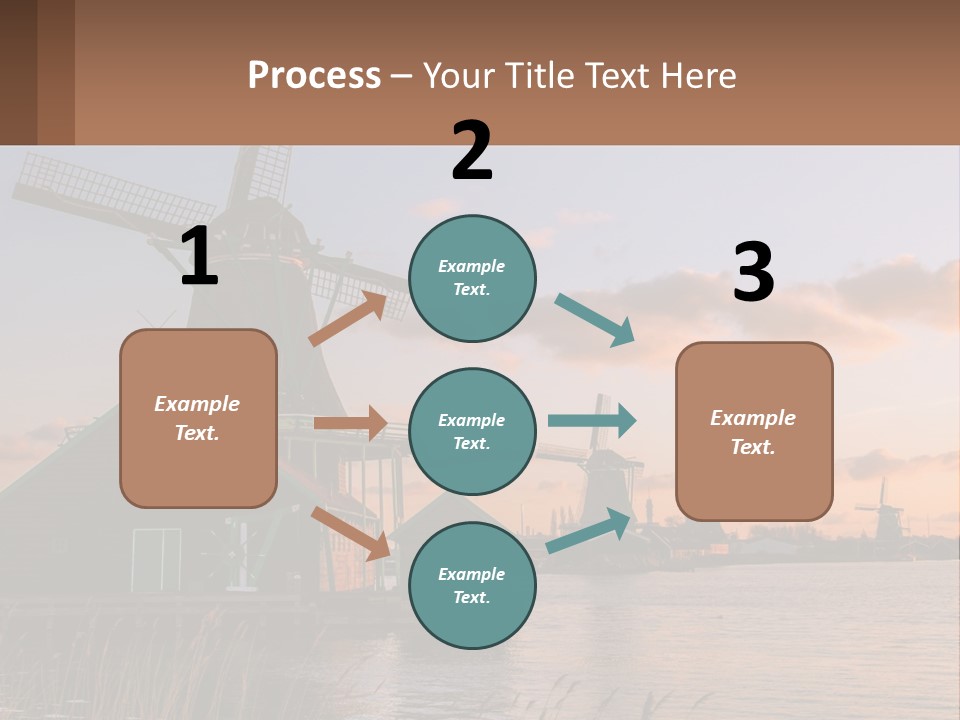A Group Of Windmills Sitting Next To A Body Of Water PowerPoint Template