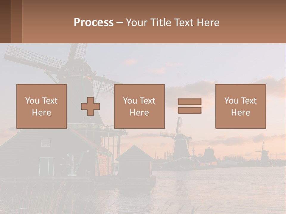 A Group Of Windmills Sitting Next To A Body Of Water PowerPoint Template