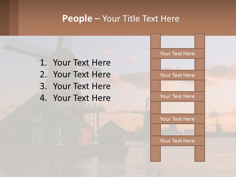 A Group Of Windmills Sitting Next To A Body Of Water PowerPoint Template