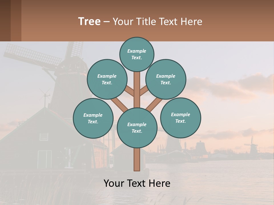 A Group Of Windmills Sitting Next To A Body Of Water PowerPoint Template