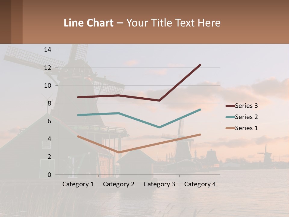 A Group Of Windmills Sitting Next To A Body Of Water PowerPoint Template