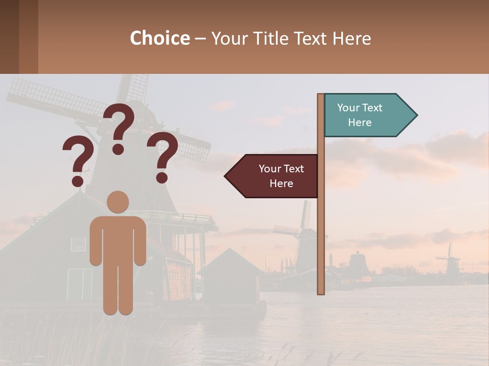 A Group Of Windmills Sitting Next To A Body Of Water PowerPoint Template