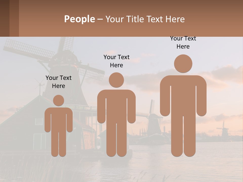 A Group Of Windmills Sitting Next To A Body Of Water PowerPoint Template