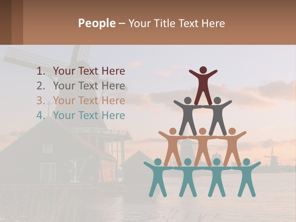 A Group Of Windmills Sitting Next To A Body Of Water PowerPoint Template