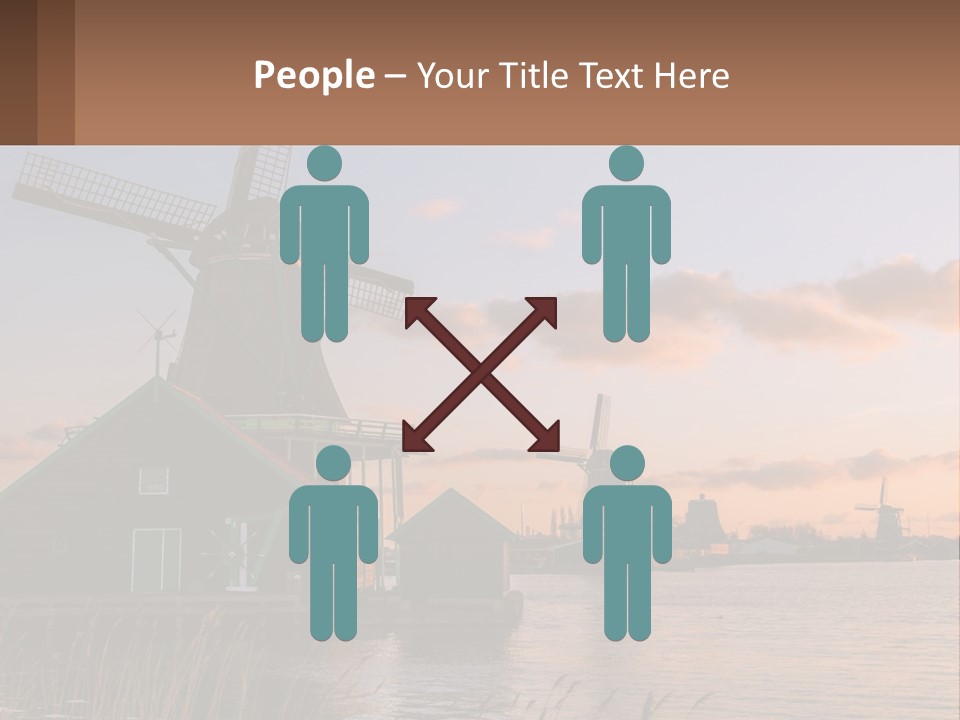 A Group Of Windmills Sitting Next To A Body Of Water PowerPoint Template