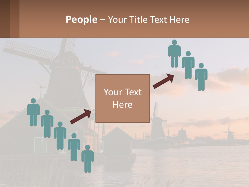 A Group Of Windmills Sitting Next To A Body Of Water PowerPoint Template
