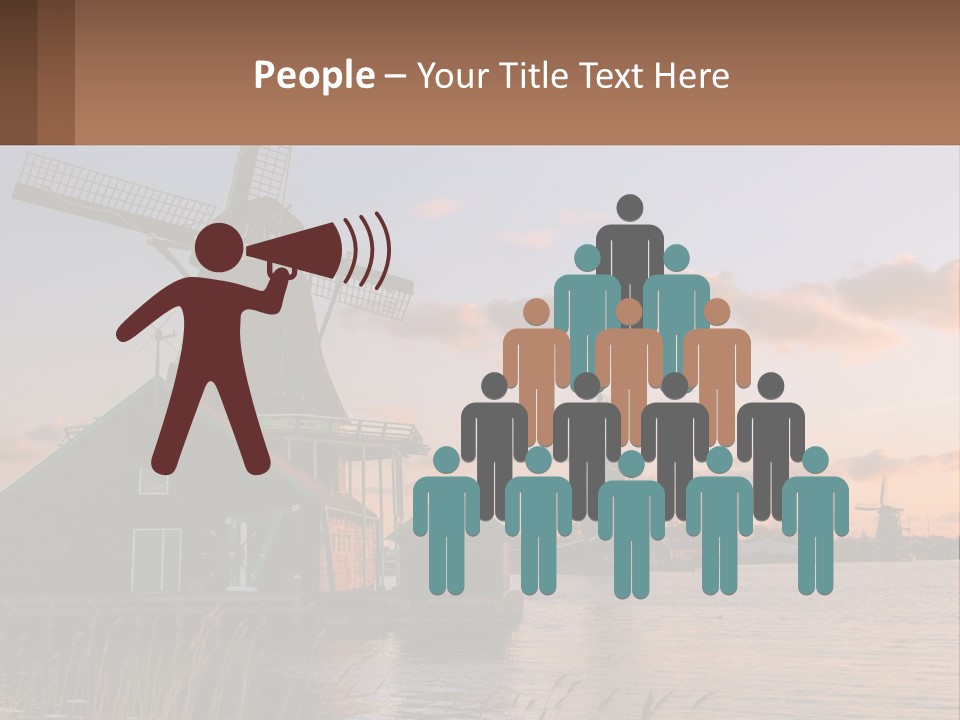 A Group Of Windmills Sitting Next To A Body Of Water PowerPoint Template