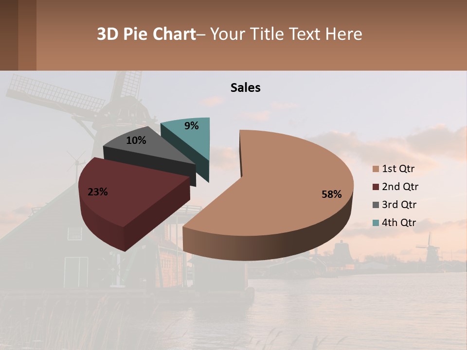 A Group Of Windmills Sitting Next To A Body Of Water PowerPoint Template