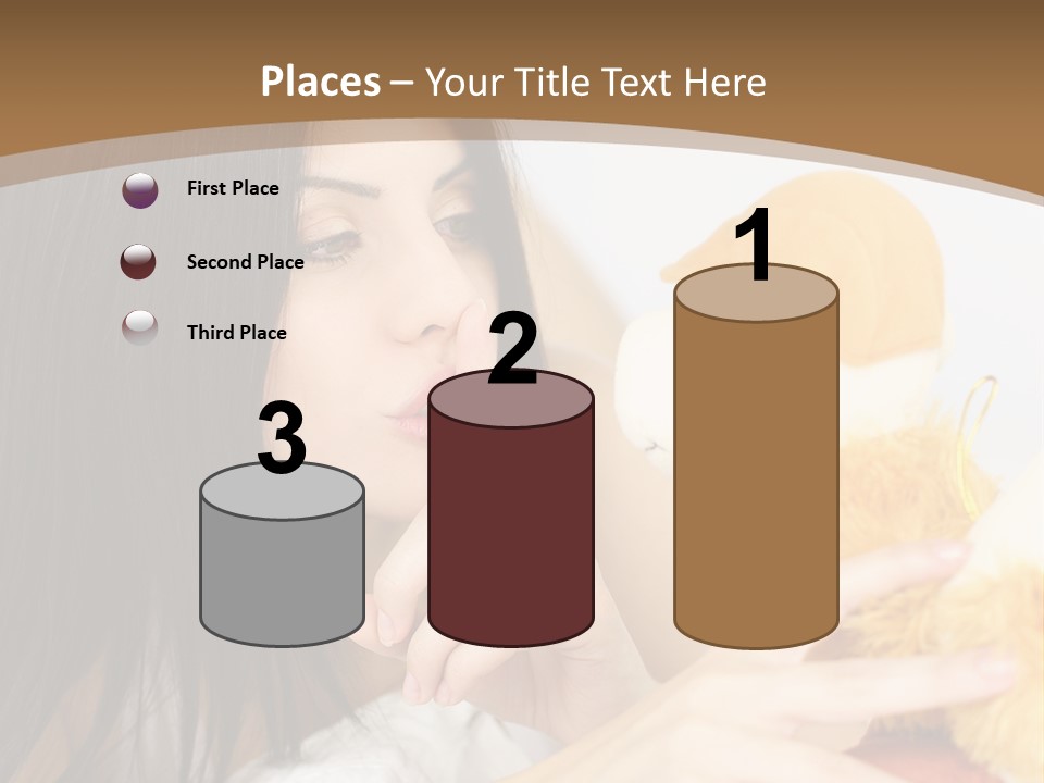 A Woman Laying In Bed Holding A Stuffed Animal PowerPoint Template