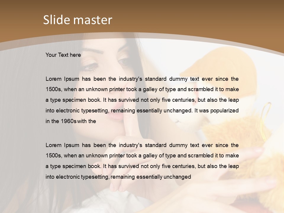 A Woman Laying In Bed Holding A Stuffed Animal PowerPoint Template