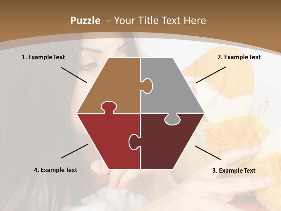 A Woman Laying In Bed Holding A Stuffed Animal PowerPoint Template