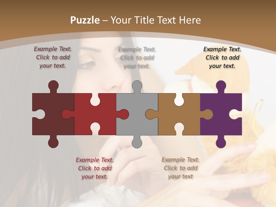 A Woman Laying In Bed Holding A Stuffed Animal PowerPoint Template