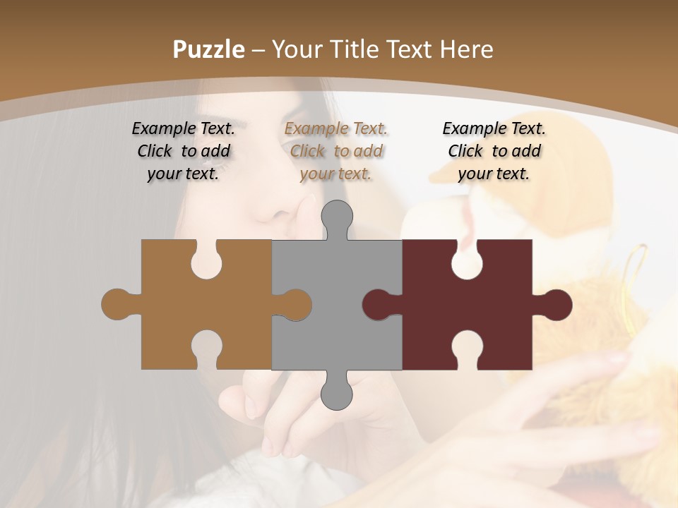 A Woman Laying In Bed Holding A Stuffed Animal PowerPoint Template