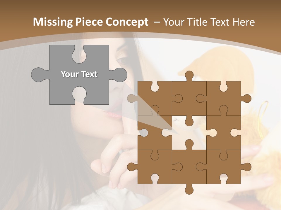 A Woman Laying In Bed Holding A Stuffed Animal PowerPoint Template