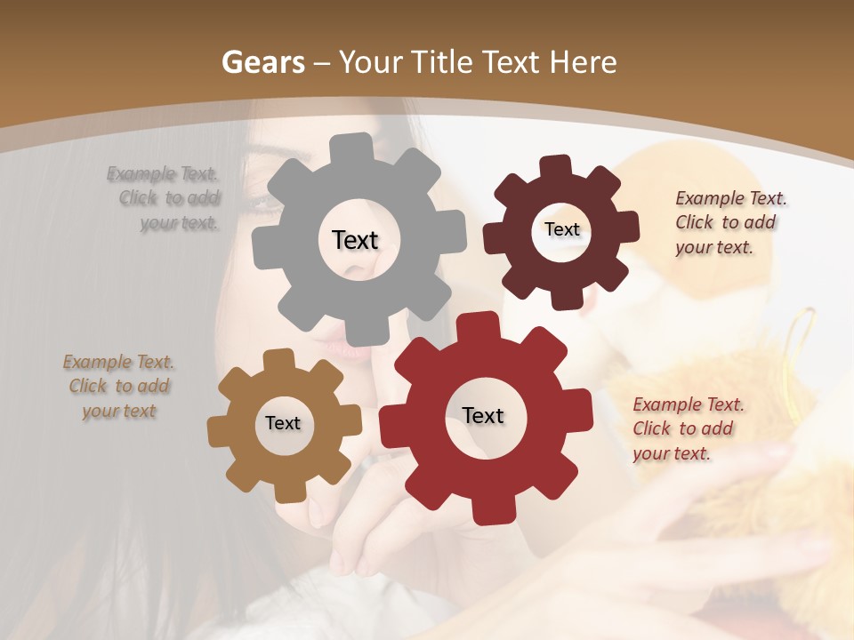 A Woman Laying In Bed Holding A Stuffed Animal PowerPoint Template