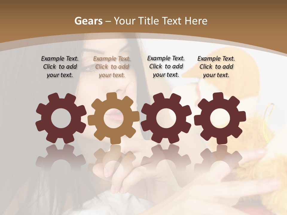 A Woman Laying In Bed Holding A Stuffed Animal PowerPoint Template