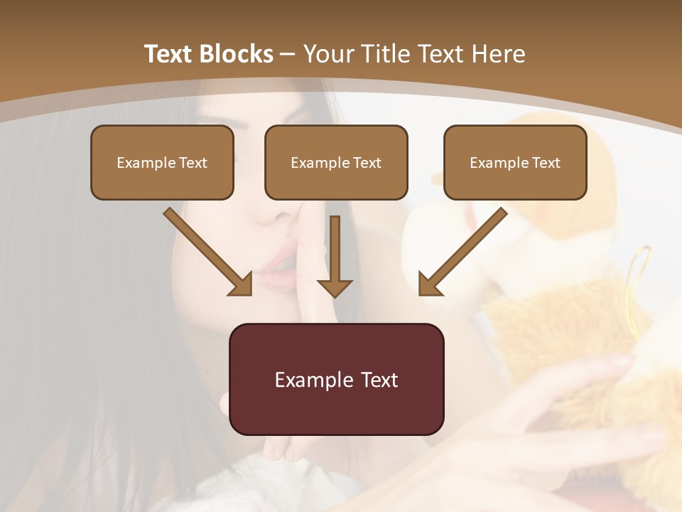 A Woman Laying In Bed Holding A Stuffed Animal PowerPoint Template