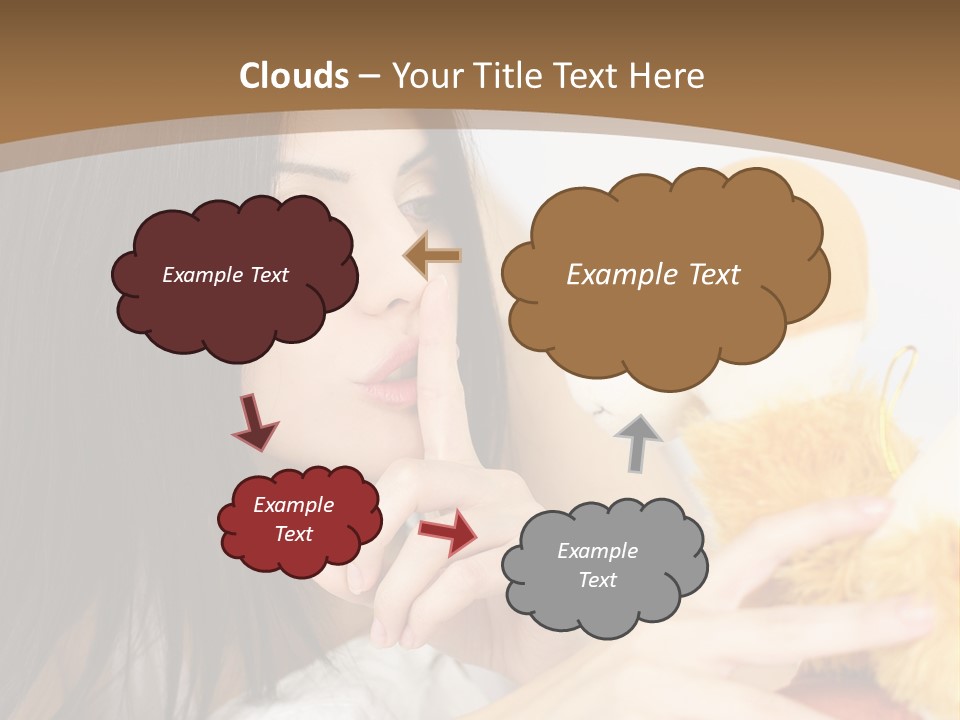 A Woman Laying In Bed Holding A Stuffed Animal PowerPoint Template