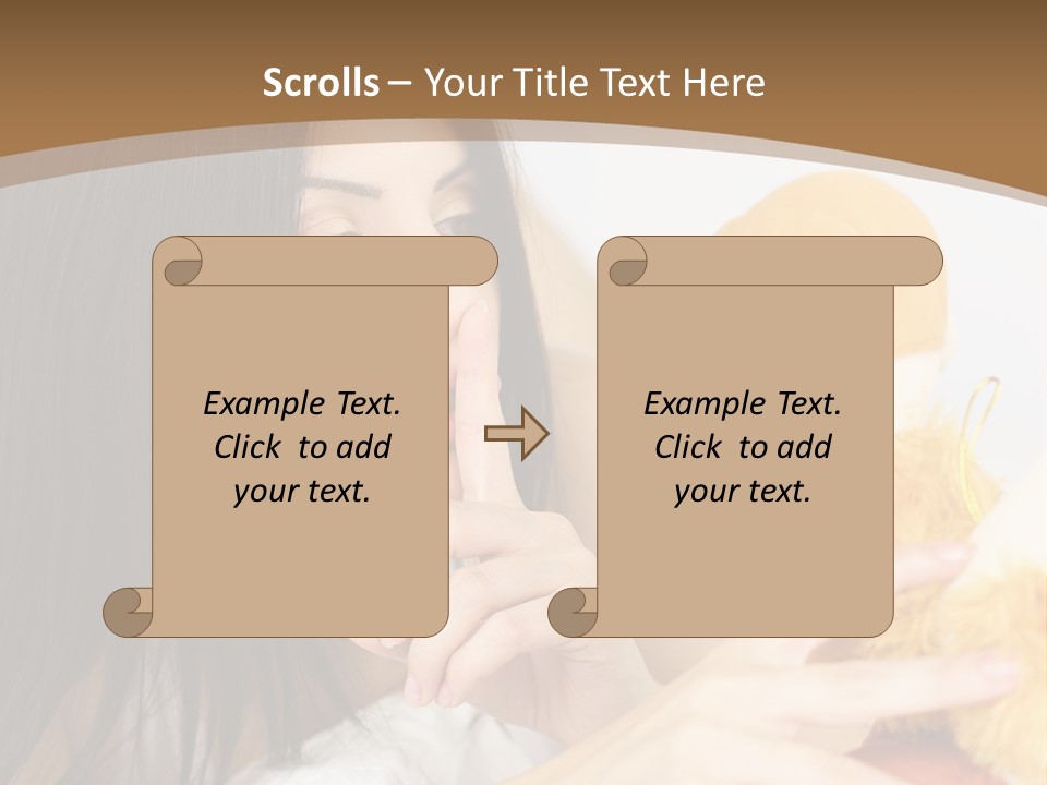 A Woman Laying In Bed Holding A Stuffed Animal PowerPoint Template