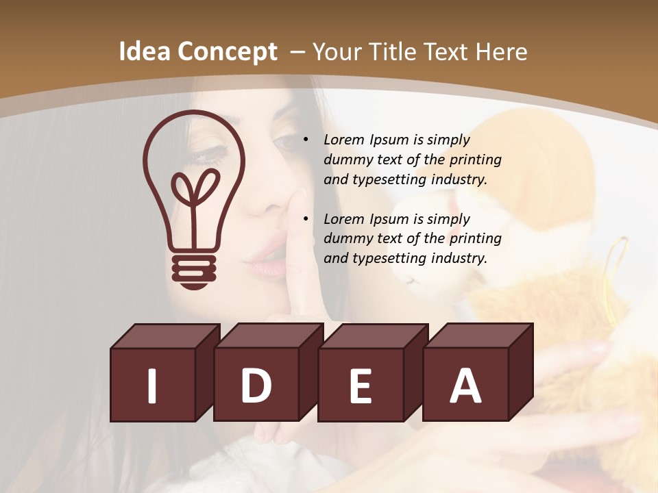 A Woman Laying In Bed Holding A Stuffed Animal PowerPoint Template