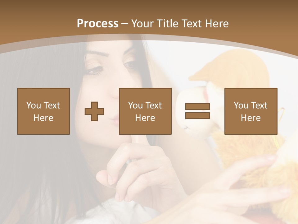 A Woman Laying In Bed Holding A Stuffed Animal PowerPoint Template