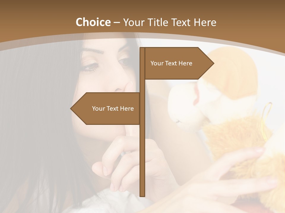 A Woman Laying In Bed Holding A Stuffed Animal PowerPoint Template