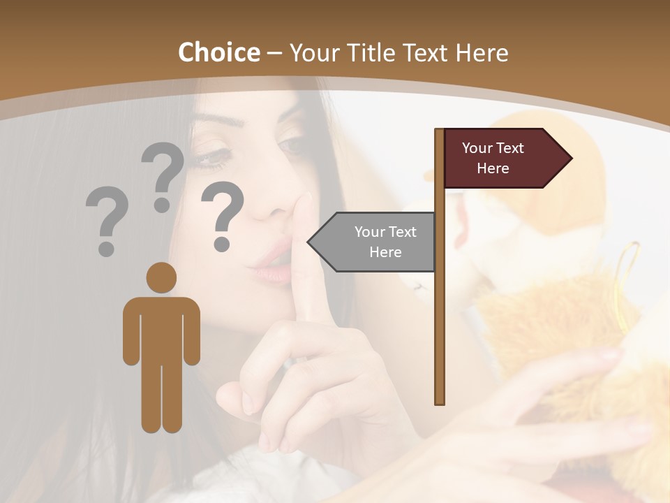 A Woman Laying In Bed Holding A Stuffed Animal PowerPoint Template