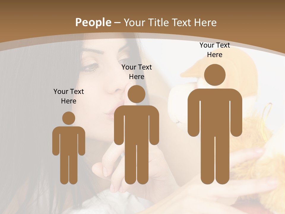 A Woman Laying In Bed Holding A Stuffed Animal PowerPoint Template