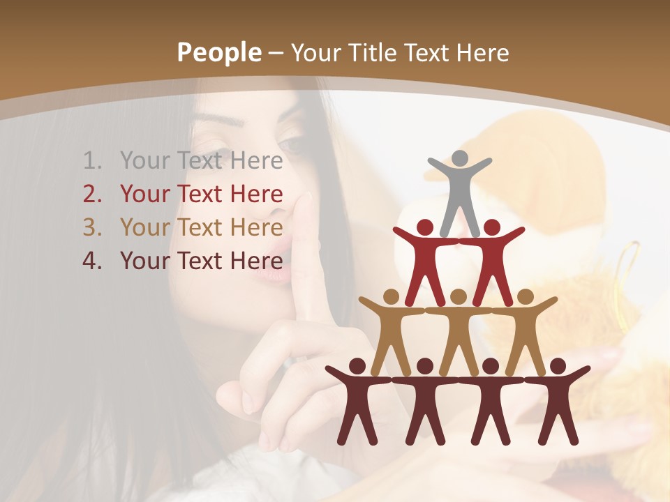 A Woman Laying In Bed Holding A Stuffed Animal PowerPoint Template