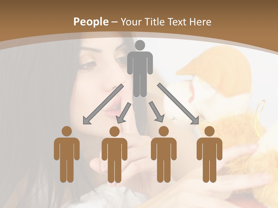 A Woman Laying In Bed Holding A Stuffed Animal PowerPoint Template