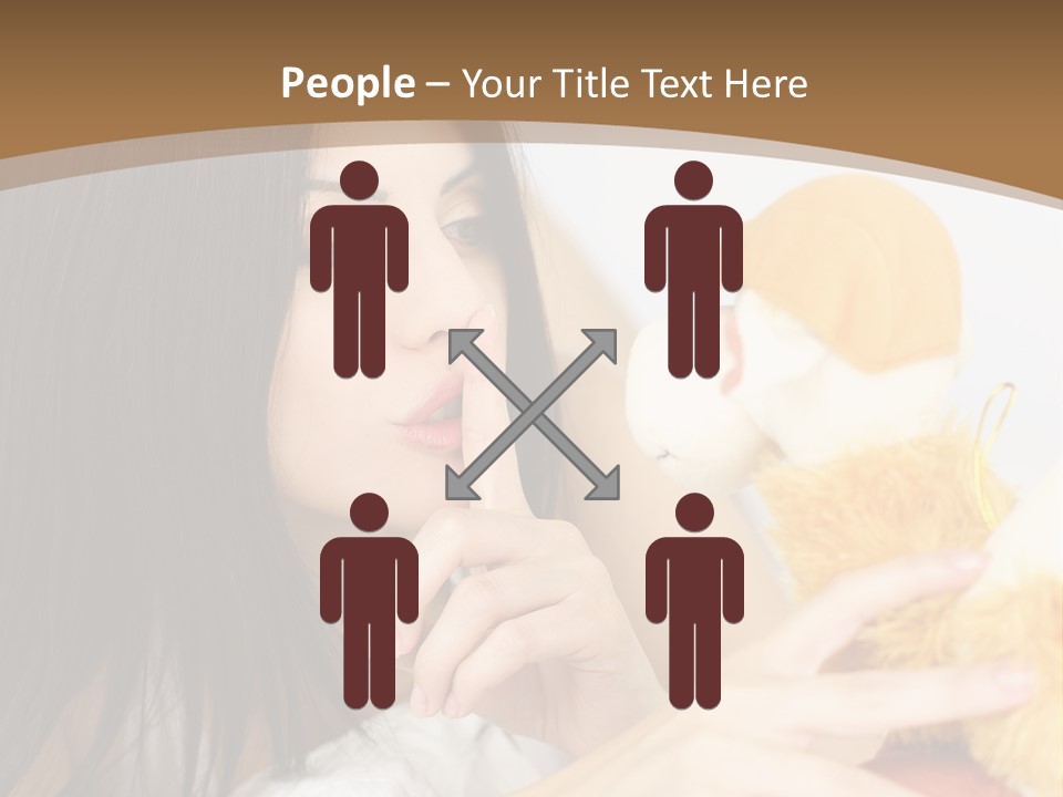 A Woman Laying In Bed Holding A Stuffed Animal PowerPoint Template