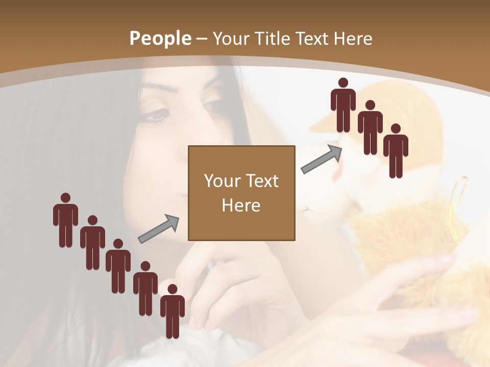 A Woman Laying In Bed Holding A Stuffed Animal PowerPoint Template