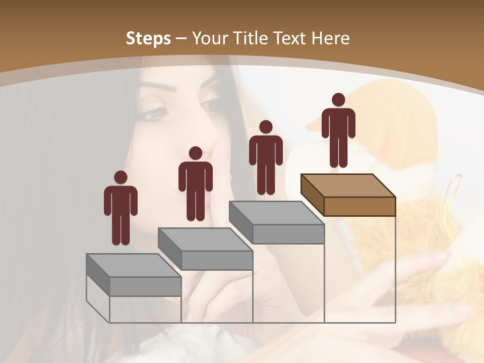 A Woman Laying In Bed Holding A Stuffed Animal PowerPoint Template