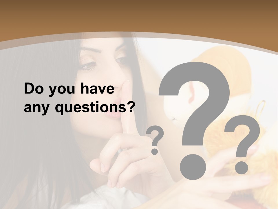 A Woman Laying In Bed Holding A Stuffed Animal PowerPoint Template